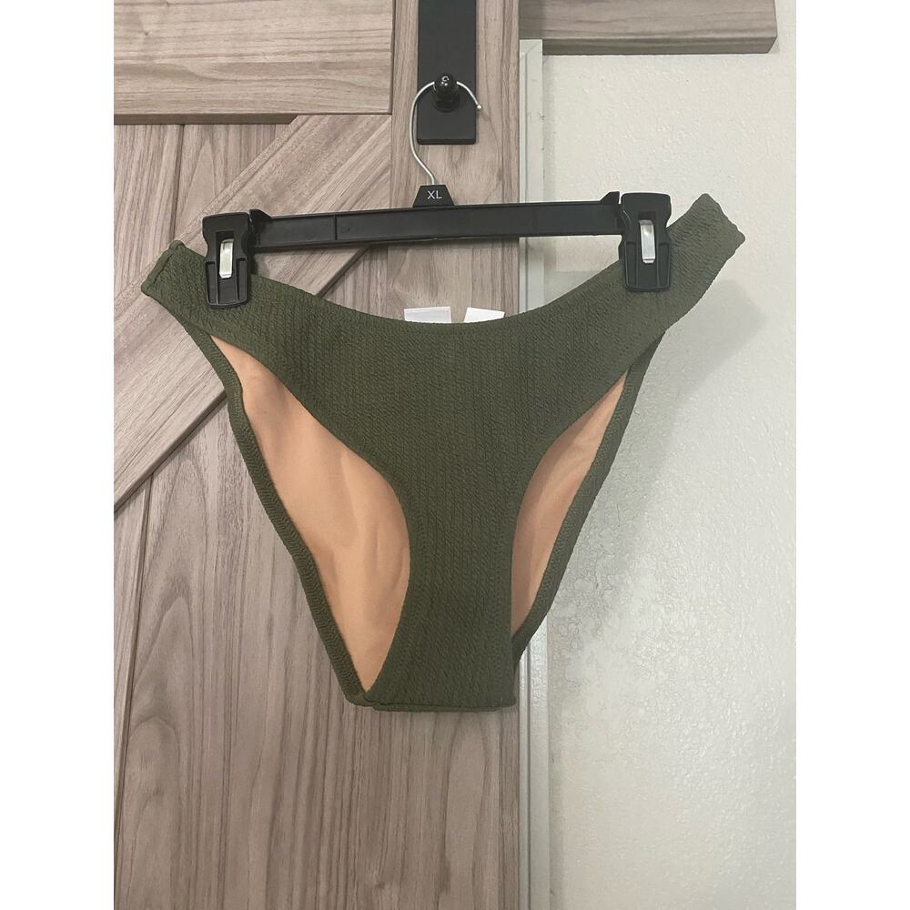 NWT J.Crew women's olive green swim bottoms med